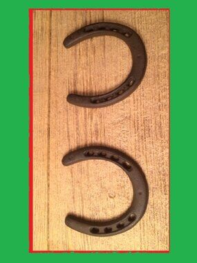 Set of Two (2) Cast Iron Large Horse Shoe 5" tall by 4 3/4" wide Two (2) 05208